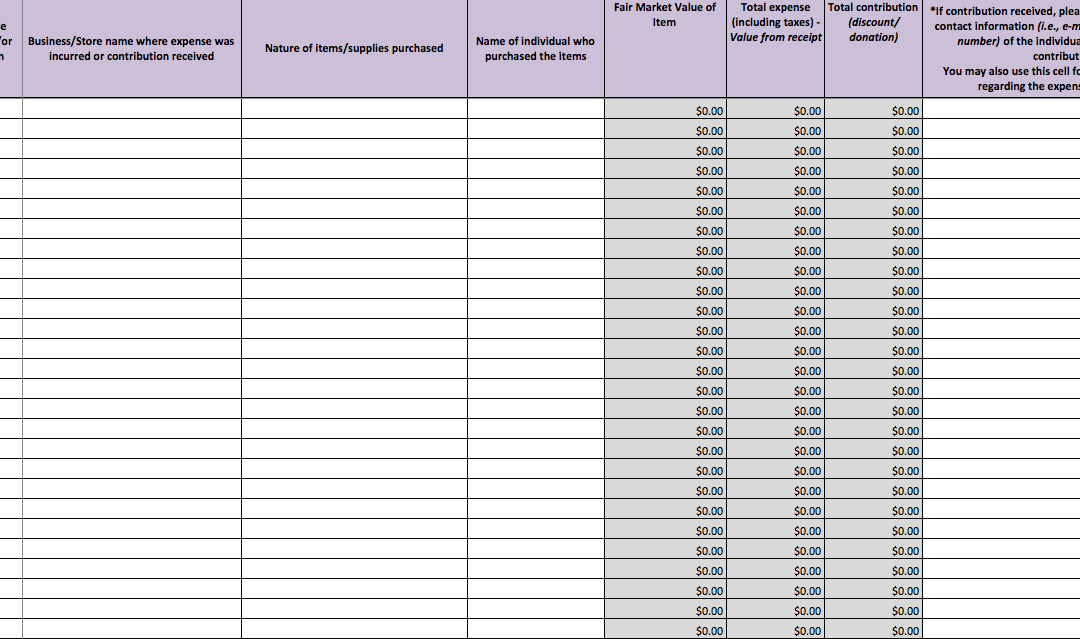 Campaign Expense & Contribution Tracker Form
