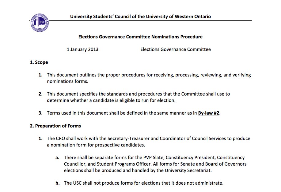 EGC Nomination Procedure