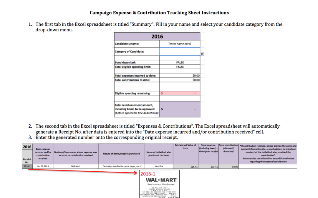Expense & Contribution Tracking Instructions