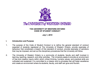 UWO Code of Student Conduct