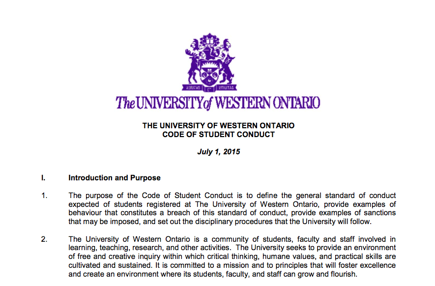 UWO Code of Student Conduct