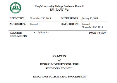 King’s Elections Procedure